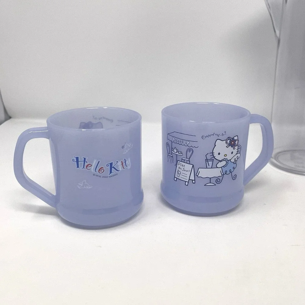 Vtg 2002 Sanrio Hello‎ Kitty Blue Angel Pitcher & Cup Set French Angel Rare Y2K